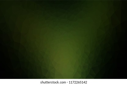 Dark Green vector abstract mosaic pattern. Shining illustration, which consist of triangles. The best triangular design for your business.
