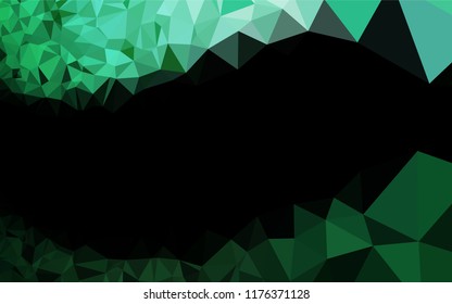 Dark Green vector abstract mosaic background. Brand new colored illustration in blurry style with gradient. The best triangular design for your business.