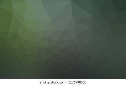 Dark Green vector abstract mosaic backdrop. Triangular geometric sample with gradient.  A completely new design for your business.