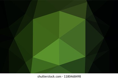 Dark Green vector abstract mosaic backdrop. Colorful abstract illustration with gradient. The best triangular design for your business.