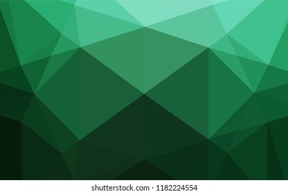 Dark Green vector abstract mosaic pattern. Geometric illustration in Origami style with gradient.  The polygonal design can be used for your web site.