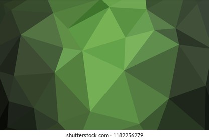 Dark Green vector abstract mosaic pattern. Shining colorful illustration with triangles. Textured pattern for your backgrounds.