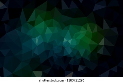 Dark Green vector abstract mosaic background. Shining colorful illustration with triangles. Completely new template for your banner.