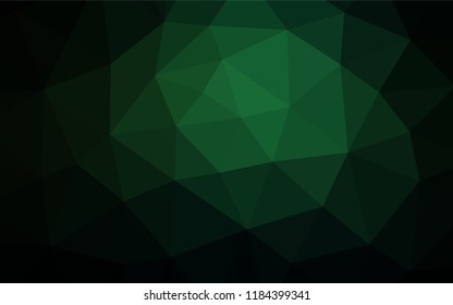 Dark Green vector abstract mosaic backdrop. Shining illustration, which consist of triangles. Brand new style for your business design.