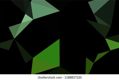 Dark Green vector abstract mosaic pattern. Brand new colored illustration in blurry style with gradient. Triangular pattern for your business design.