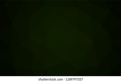 Dark Green vector abstract mosaic backdrop. Geometric illustration in Origami style with gradient.  A completely new template for your business design.