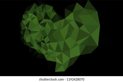 Dark Green vector abstract mosaic pattern. Glitter abstract illustration with an elegant design. Triangular pattern for your business design.