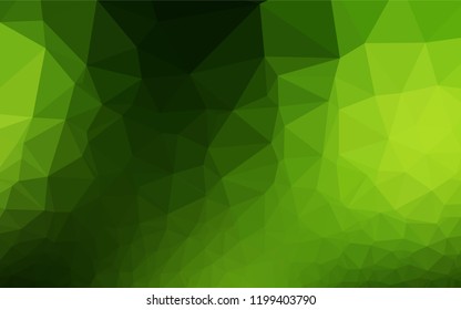 Dark Green vector abstract mosaic pattern. Geometric illustration in Origami style with gradient.  The best triangular design for your business.