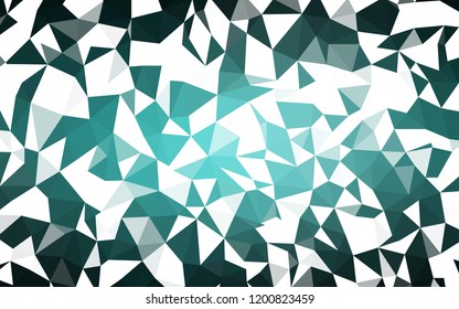 Dark Green vector abstract mosaic background. Creative geometric illustration in Origami style with gradient. Best triangular design for your business.