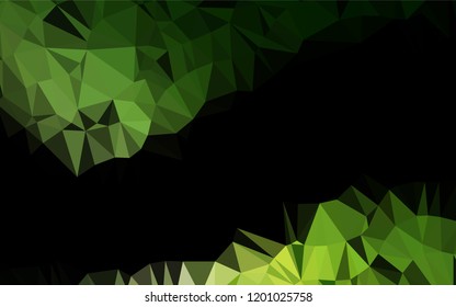Dark Green vector abstract mosaic backdrop. Shining illustration, which consist of triangles. A completely new template for your business design.