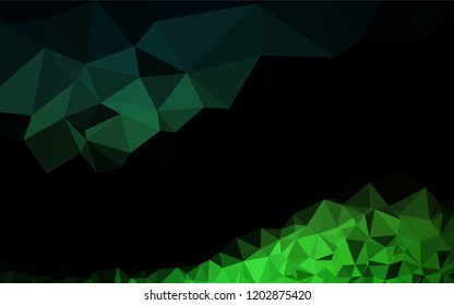 Dark Green vector abstract mosaic background. Triangular geometric sample with gradient.  The completely new template can be used for your brand book.