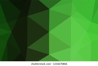 Dark Green vector abstract mosaic pattern. Geometric illustration in Origami style with gradient.  The elegant pattern can be used as part of a brand book.