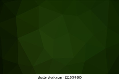 Dark Green vector abstract mosaic pattern. Geometric illustration in Origami style with gradient.  Template for cell phone's backgrounds.