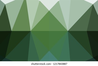 Dark Green vector abstract mosaic pattern. Geometric illustration in Origami style with gradient.  The completely new template can be used for your brand book.