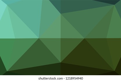 Dark Green vector abstract mosaic background. Modern geometrical abstract illustration with gradient. Brand new style for your business design.