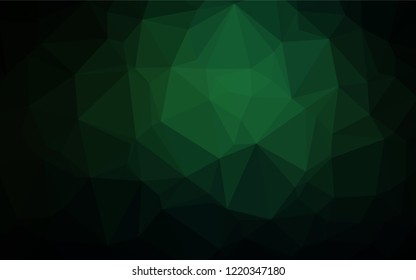 Dark Green vector abstract mosaic pattern. A sample with polygonal shapes. A new texture for your design.