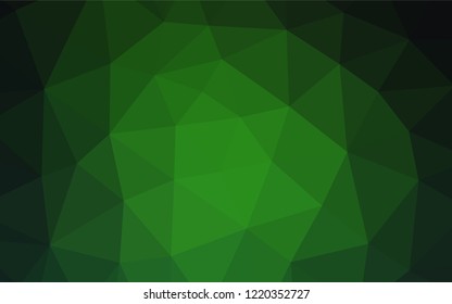 Dark Green vector abstract mosaic pattern. Shining colored illustration in a Brand new style. A completely new design for your business.