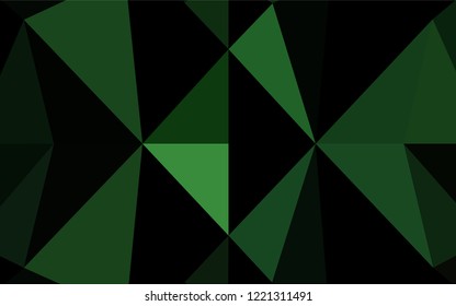 Dark Green vector abstract mosaic backdrop. Creative geometric illustration in Origami style with gradient. The elegant pattern can be used as part of a brand book.
