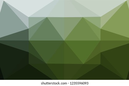 Dark Green vector abstract mosaic backdrop. Colorful abstract illustration with gradient. Brand new style for your business design.