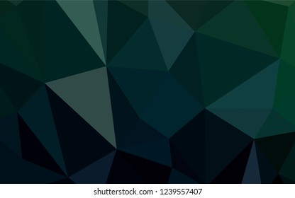 Dark Green vector abstract mosaic backdrop. Geometric illustration in Origami style with gradient.  Brand new style for your business design.