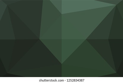 Dark Green vector abstract mosaic backdrop. Brand new colored illustration in blurry style with gradient. The polygonal design can be used for your web site.