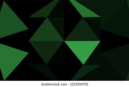 Dark Green vector abstract mosaic background. Glitter abstract illustration with an elegant design. A completely new template for your business design.