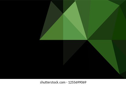 Dark Green vector abstract mosaic background. Creative illustration in halftone style with gradient. The polygonal design can be used for your web site.