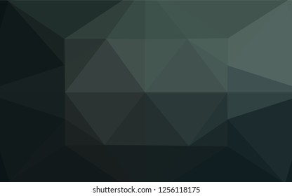 Dark Green vector abstract mosaic pattern. Triangular geometric sample with gradient.  The best triangular design for your business.