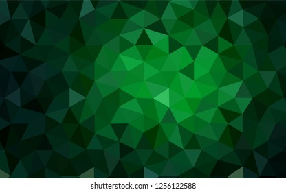 Dark Green vector abstract mosaic background. Colorful illustration in abstract style with triangles. Textured pattern for your backgrounds.