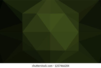 Dark Green vector abstract mosaic pattern. Colorful abstract illustration with gradient. Triangular pattern for your business design.