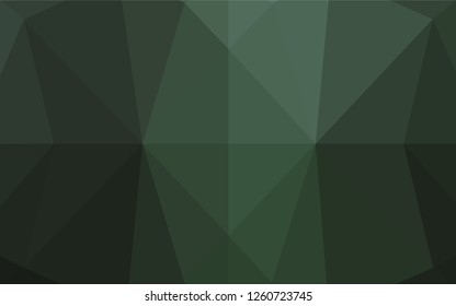 Dark Green vector abstract mosaic backdrop. Triangular geometric sample with gradient.  A completely new template for your business design.