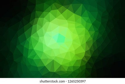 Dark Green vector abstract mosaic backdrop. Creative geometric illustration in Origami style with gradient. New template for your brand book.
