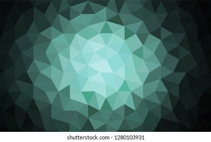 Dark Green vector abstract mosaic pattern. Elegant bright polygonal illustration with gradient. A completely new design for your leaflet.