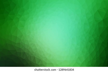 Dark Green vector abstract mosaic backdrop. Geometric illustration in Origami style with gradient. New texture for your design.