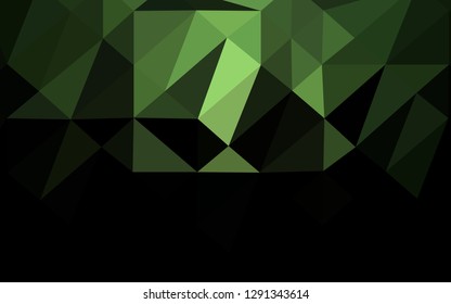 Dark Green vector abstract mosaic backdrop. A vague abstract illustration with gradient. The best triangular design for your business.