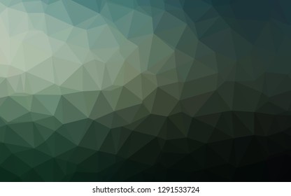Dark Green vector abstract mosaic pattern. Colorful illustration in Origami style with gradient.  New texture for your design.