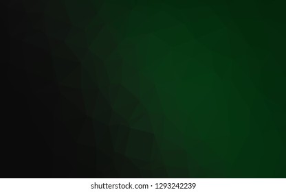 Dark Green vector abstract mosaic background. Shining illustration, which consist of triangles. Template for a cell phone background.