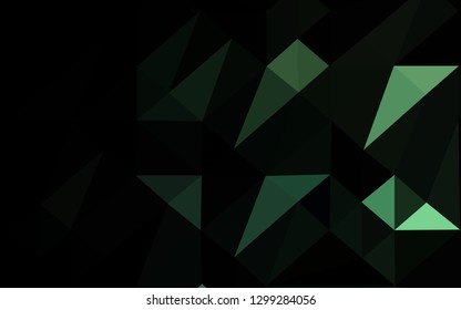 Dark Green vector abstract mosaic backdrop. Shining colored illustration in a Brand new style. Triangular pattern for your business design.