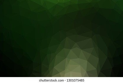 Dark Green vector abstract mosaic backdrop. Colorful illustration in Origami style with gradient.  Polygonal design for your web site.