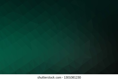 Dark Green vector abstract mosaic backdrop. Brand new colorful illustration in with gradient. Triangular pattern for your business design.