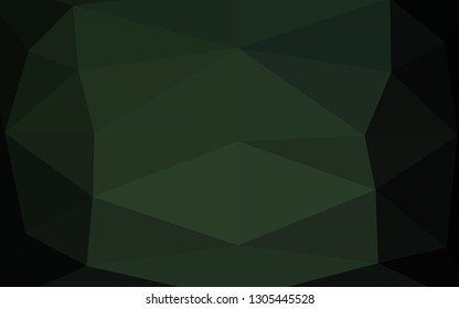 Dark Green vector abstract mosaic background. Geometric illustration in Origami style with gradient. Polygonal design for your web site.