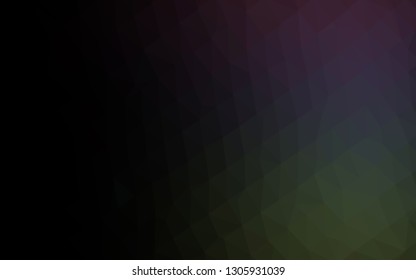 Dark Green vector abstract mosaic background. A vague abstract illustration with gradient. The best triangular design for your business.