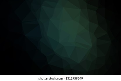 Dark Green vector abstract mosaic background. Shining illustration, which consist of triangles. Template for a cell phone background.