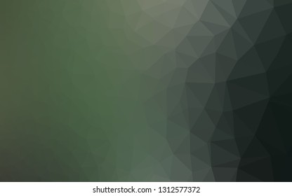 Dark Green vector abstract mosaic background. Triangular geometric sample with gradient.  Polygonal design for your web site.