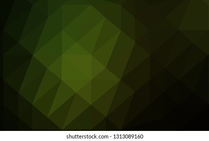 Dark Green vector abstract mosaic pattern. Colorful abstract illustration with gradient. Triangular pattern for your business design.