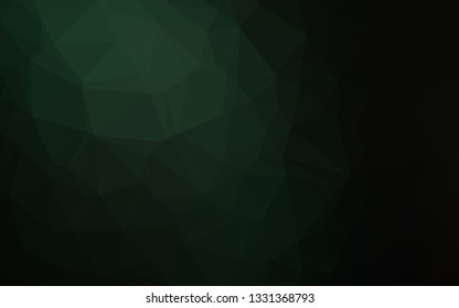 Dark Green vector abstract mosaic backdrop. An elegant bright illustration with gradient. Triangular pattern for your business design.