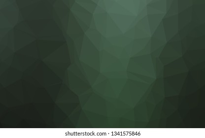 Dark Green vector abstract mosaic backdrop. A sample with polygonal shapes. Elegant pattern for a brand book.