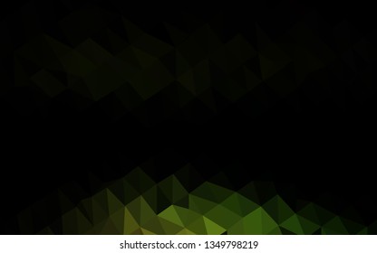 Dark Green vector abstract mosaic pattern. A vague abstract illustration with gradient. The best triangular design for your business.