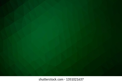 Dark Green vector abstract mosaic pattern. Brand new colorful illustration in with gradient. Polygonal design for your web site.