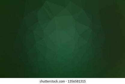 Dark Green vector abstract mosaic backdrop. A vague abstract illustration with gradient. Completely new design for your business.